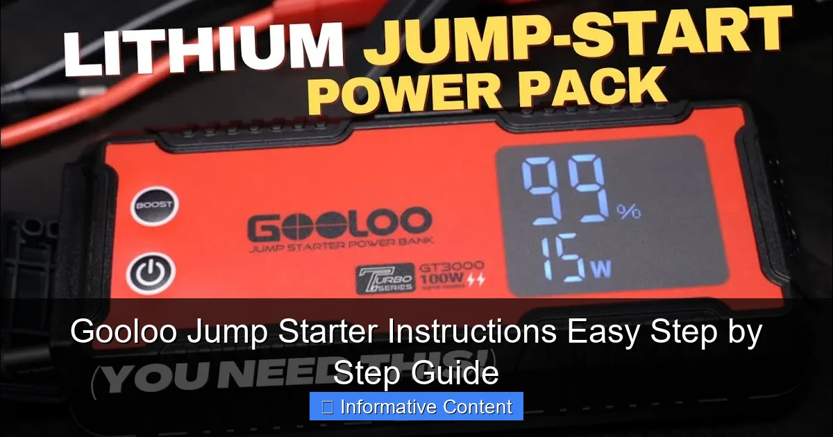 Gooloo Jump Starter Instructions Easy Step by Step Guide