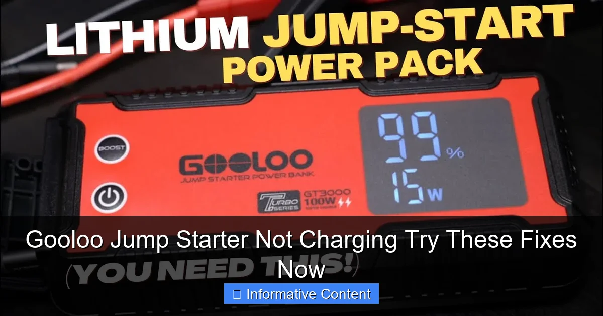 Gooloo Jump Starter Not Charging Try These Fixes Now