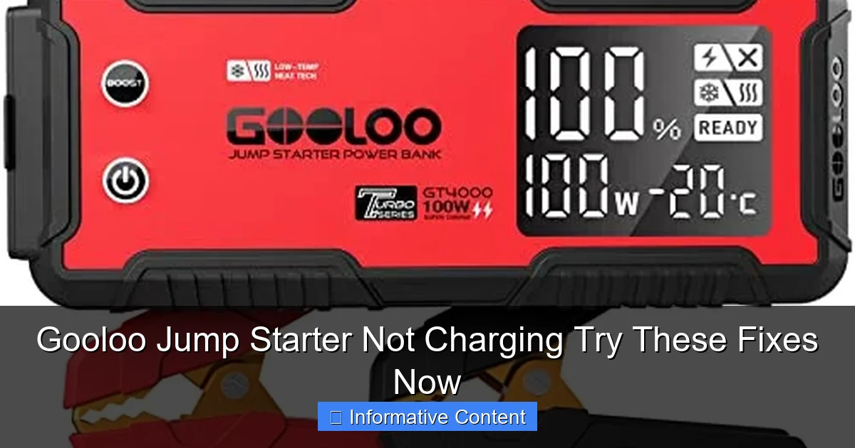 Gooloo Jump Starter Not Charging Try These Fixes Now