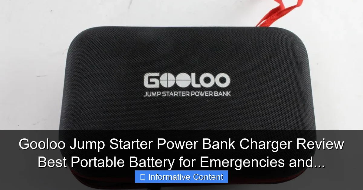 Gooloo Jump Starter Power Bank Charger Review Best Portable Battery for Emergencies and...