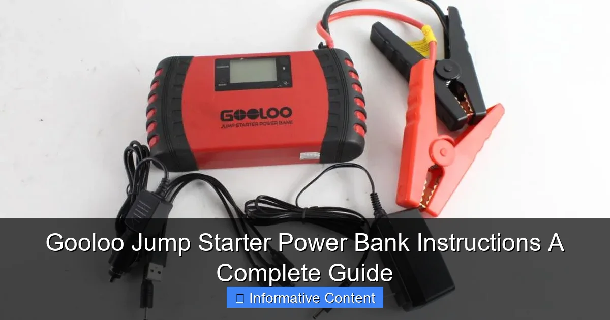 Gooloo Jump Starter Power Bank Instructions A Complete Guide