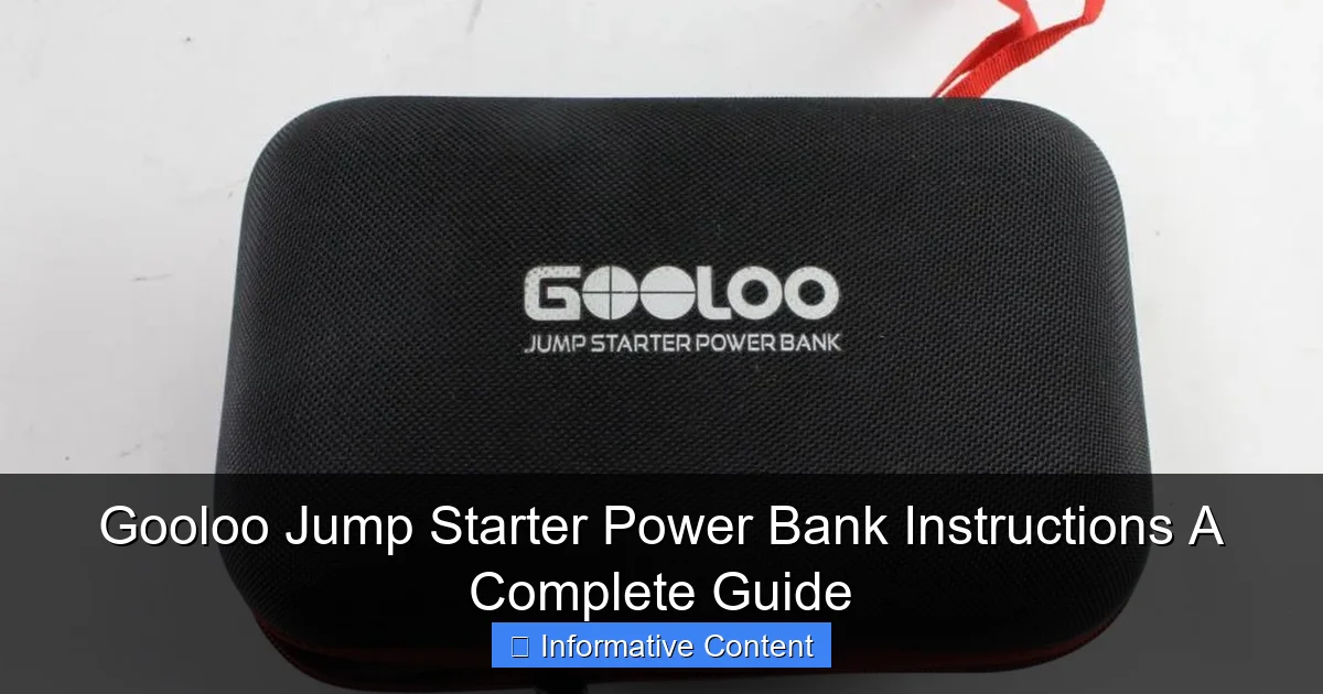 Gooloo Jump Starter Power Bank Instructions A Complete Guide
