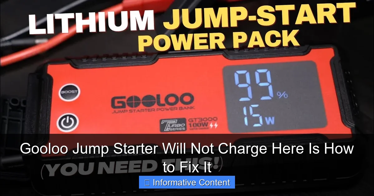 Gooloo Jump Starter Will Not Charge Here Is How to Fix It