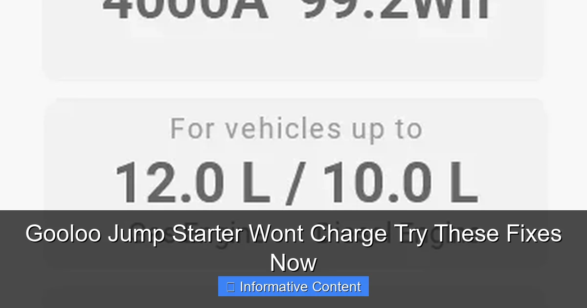Gooloo Jump Starter Wont Charge Try These Fixes Now