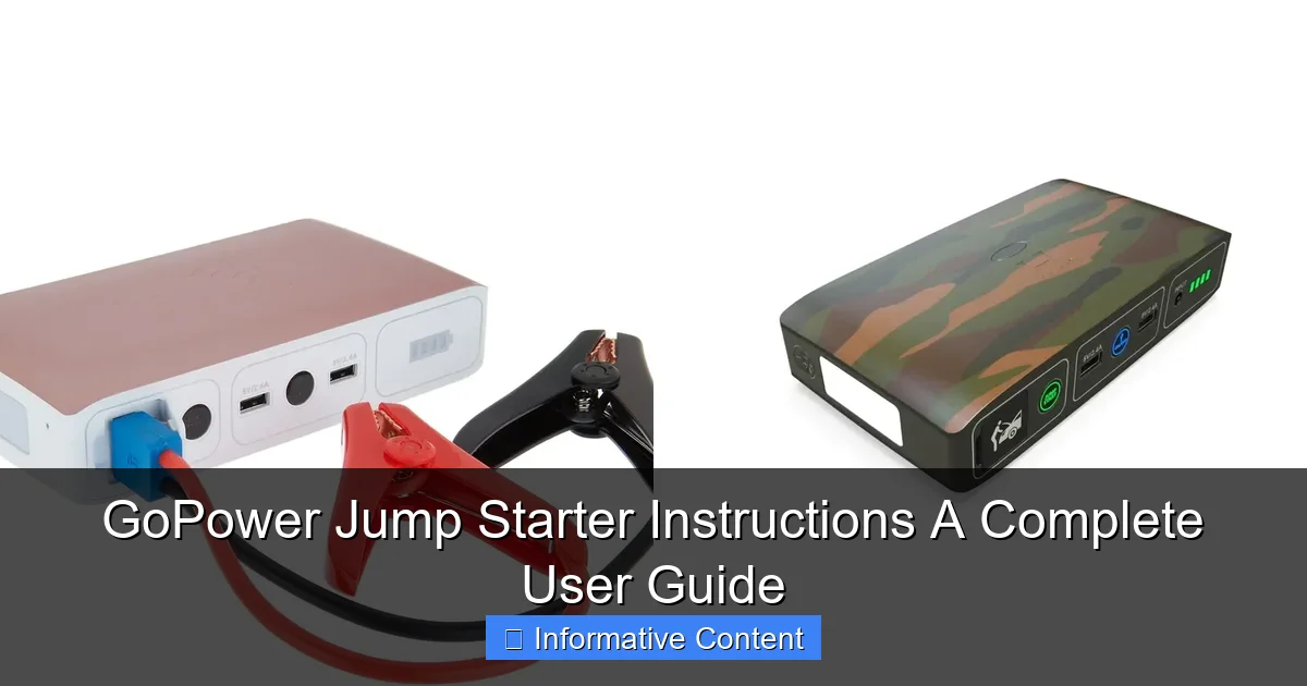 GoPower Jump Starter Instructions A Complete User Guide