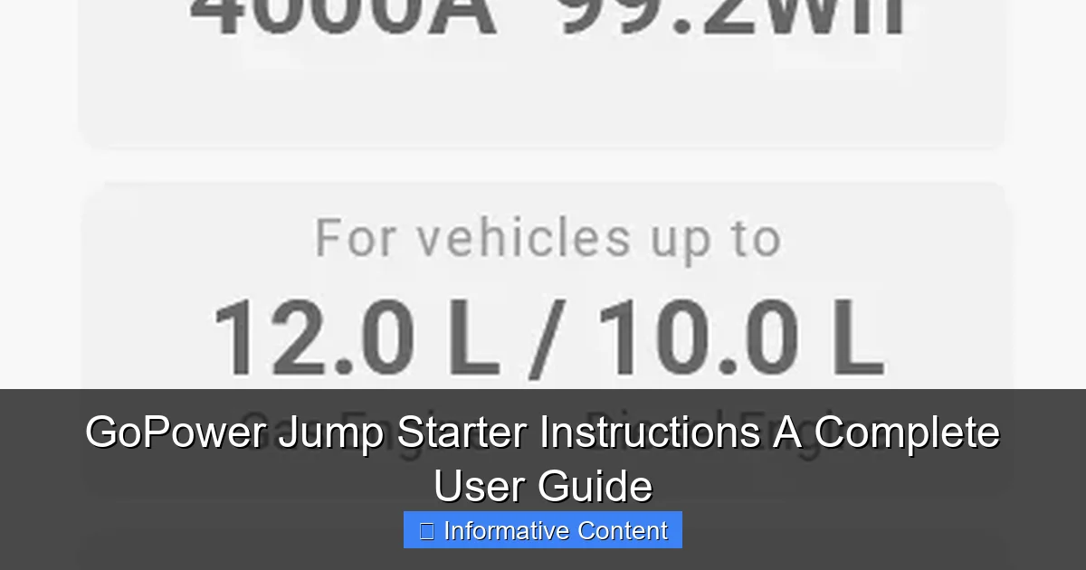 GoPower Jump Starter Instructions A Complete User Guide