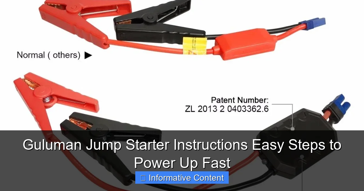 Guluman Jump Starter Instructions Easy Steps to Power Up Fast