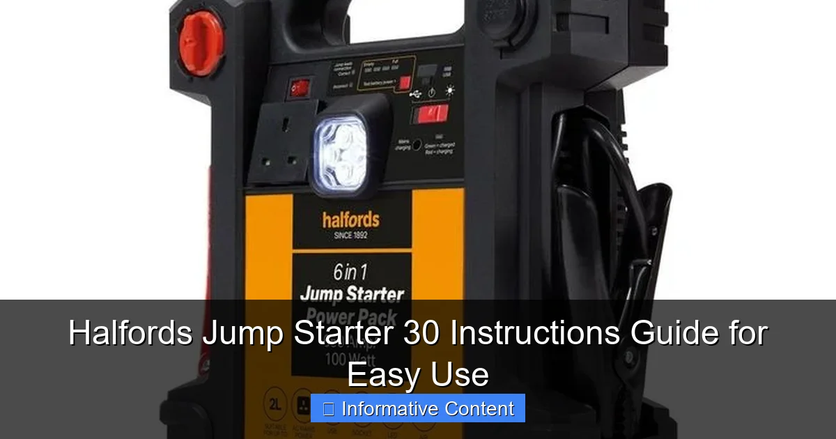 Halfords Jump Starter 30 Instructions Guide for Easy Use