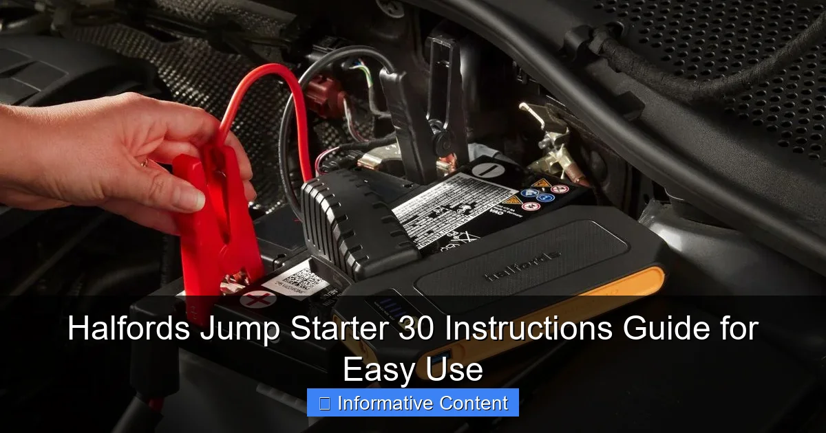Halfords Jump Starter 30 Instructions Guide for Easy Use