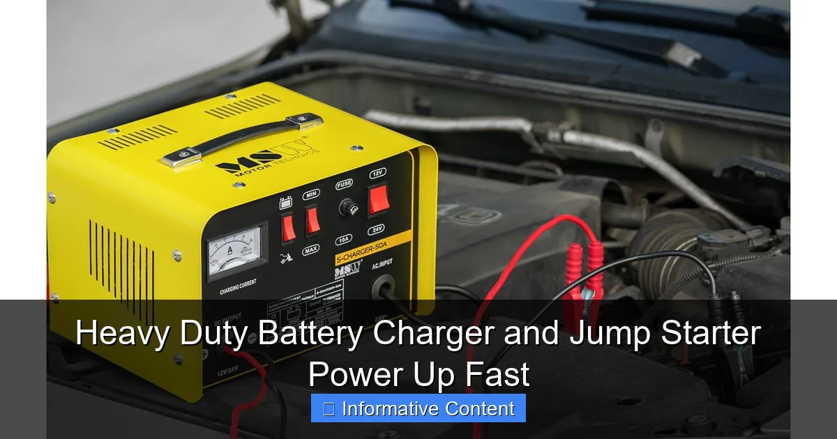 Heavy Duty Battery Charger and Jump Starter Power Up Fast