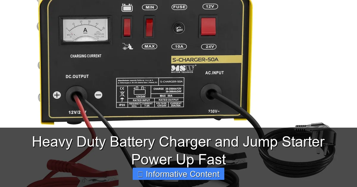 Heavy Duty Battery Charger and Jump Starter Power Up Fast