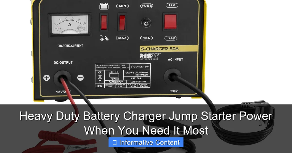 Heavy Duty Battery Charger Jump Starter Power When You Need It Most