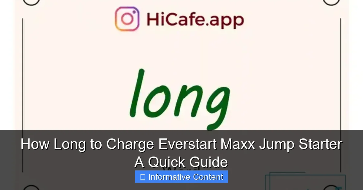 How Long to Charge Everstart Maxx Jump Starter A Quick Guide