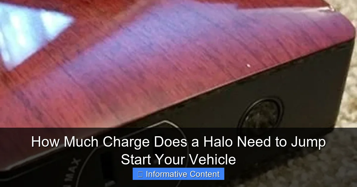How Much Charge Does a Halo Need to Jump Start Your Vehicle