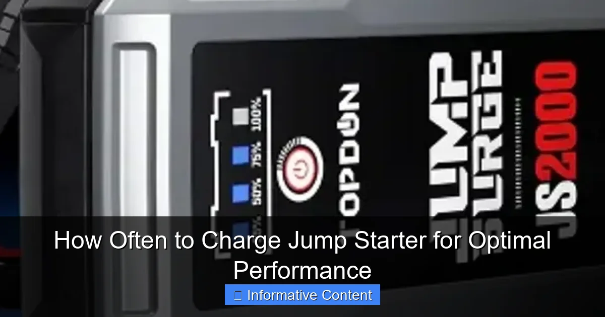 How Often to Charge Jump Starter for Optimal Performance