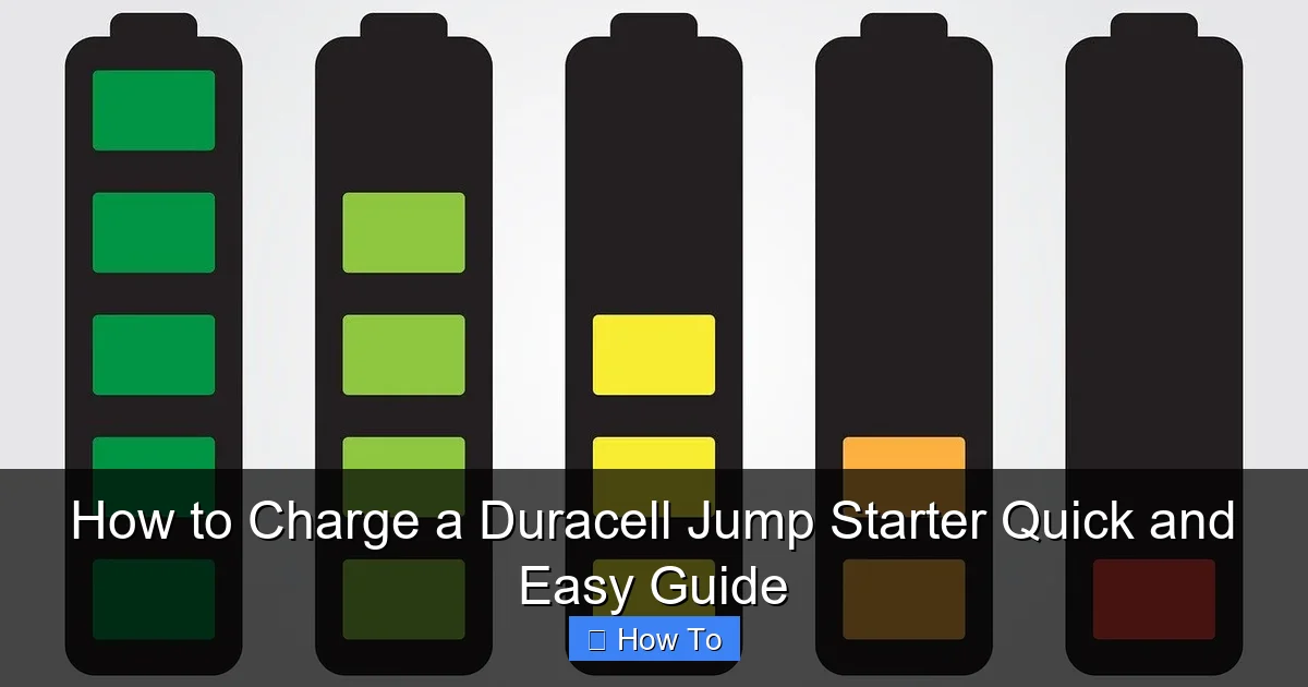 How to Charge a Duracell Jump Starter Quick and Easy Guide