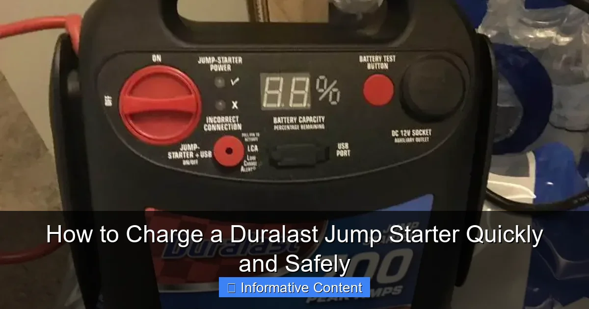 How to Charge a Duralast Jump Starter Quickly and Safely