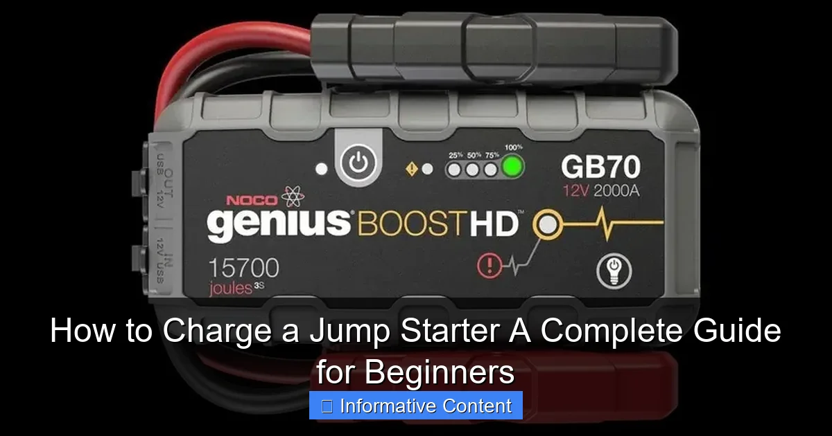 How to Charge a Jump Starter A Complete Guide for Beginners