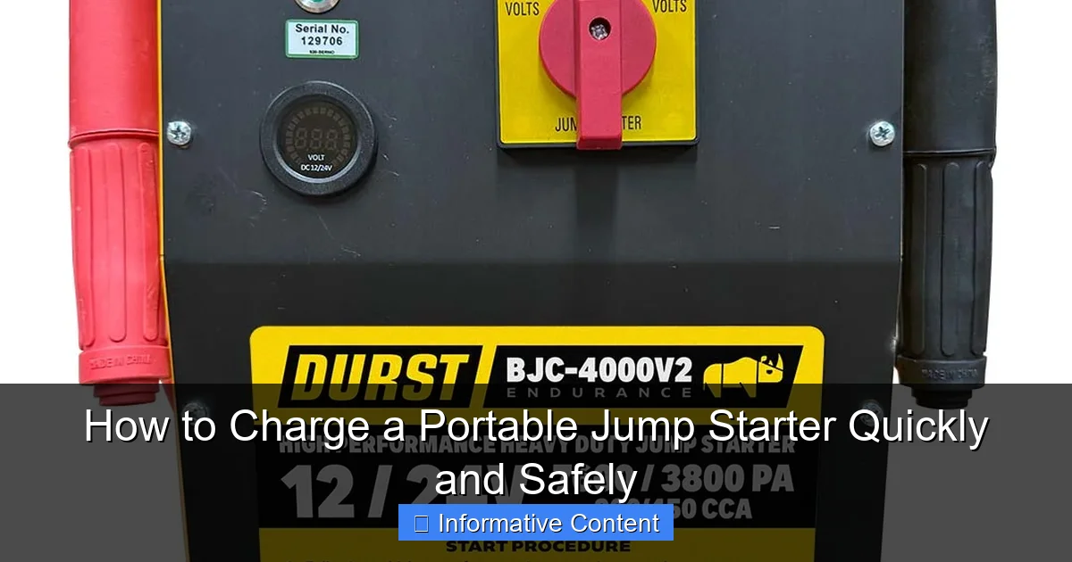 How to Charge a Portable Jump Starter Quickly and Safely