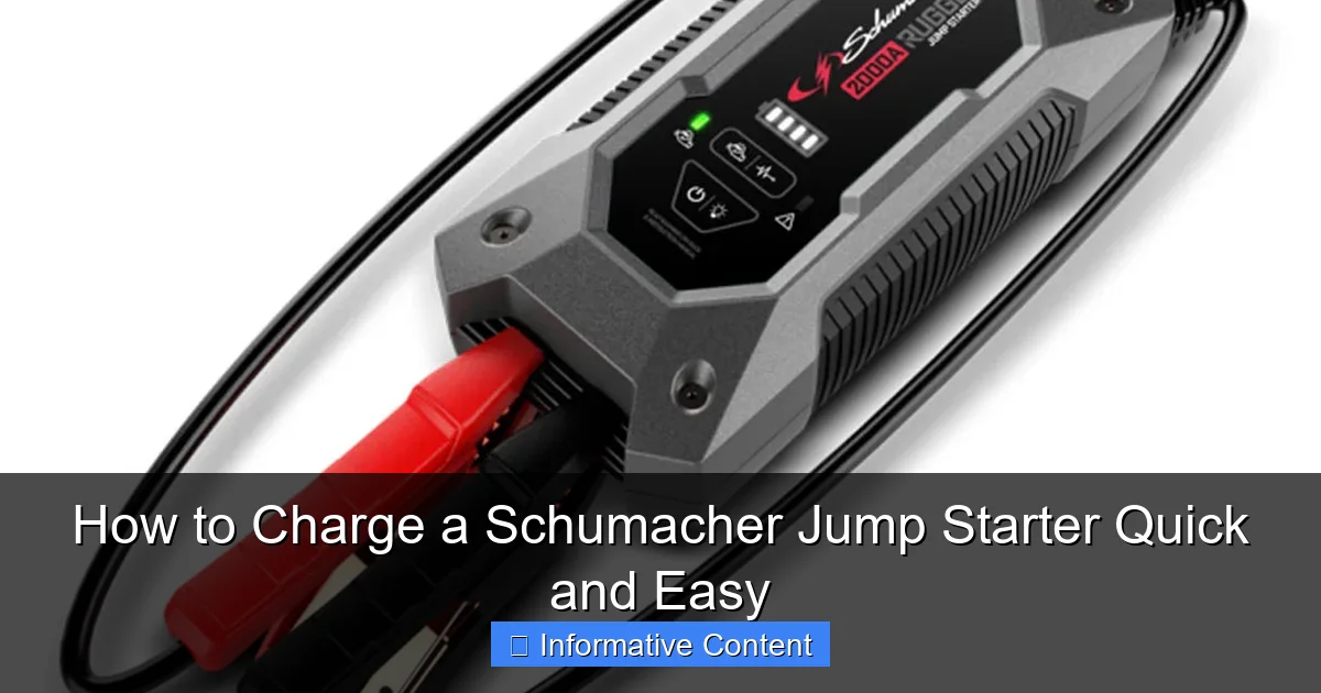 How to Charge a Schumacher Jump Starter Quick and Easy