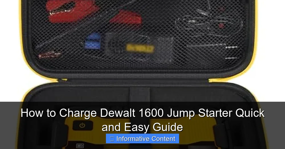 How to Charge Dewalt 1600 Jump Starter Quick and Easy Guide