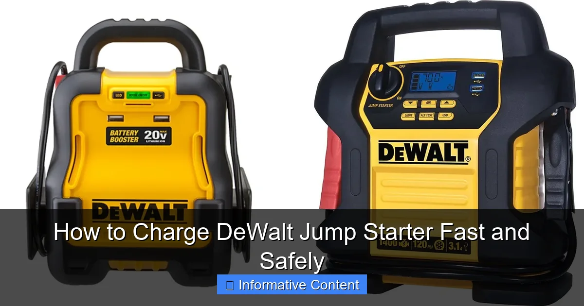 How to Charge DeWalt Jump Starter Fast and Safely
