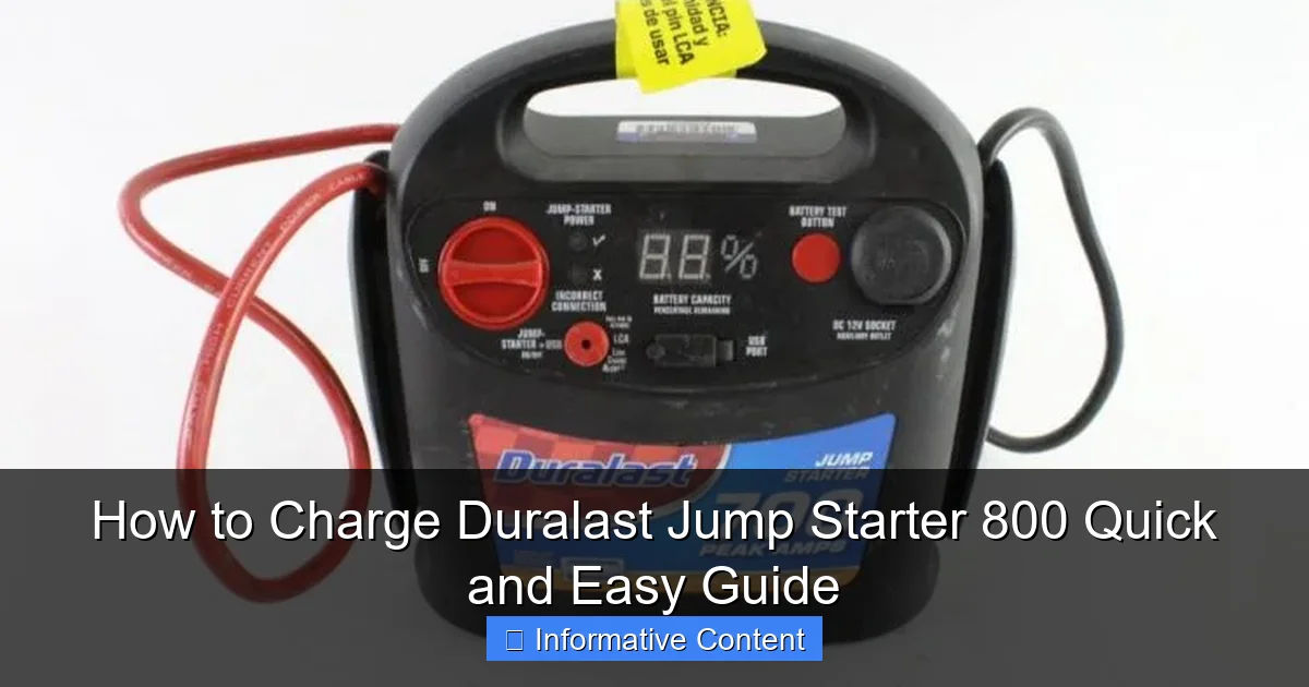 How to Charge Duralast Jump Starter 800 Quick and Easy Guide