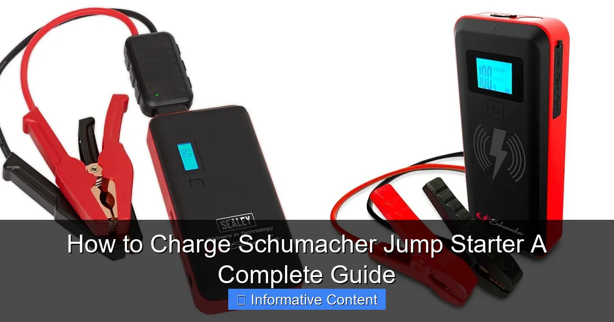 How to Charge Schumacher Jump Starter A Complete Guide
