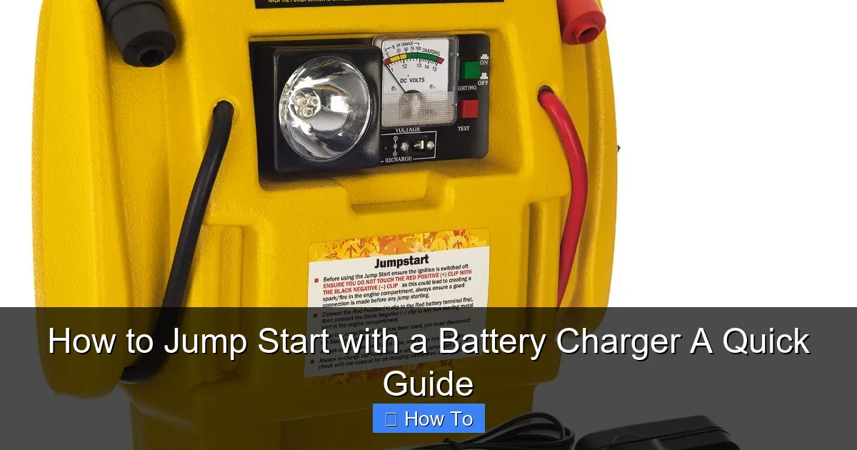 How to Jump Start with a Battery Charger A Quick Guide