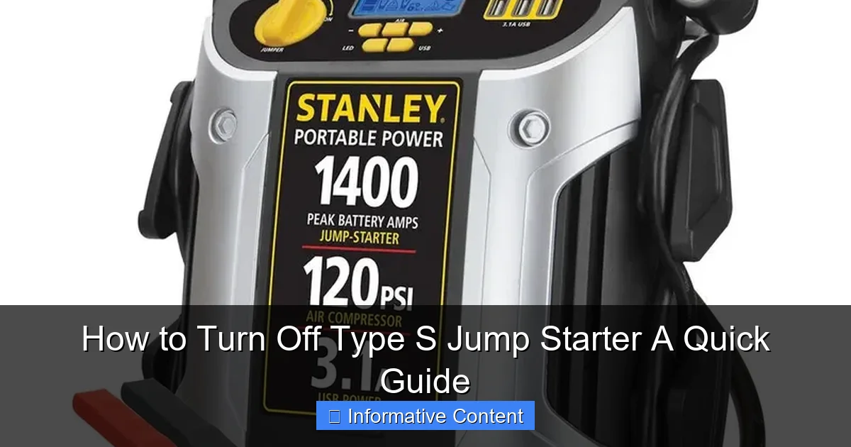 How to Turn Off Type S Jump Starter A Quick Guide