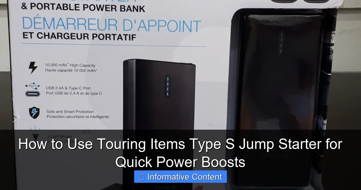 How to Use Touring Items Type S Jump Starter for Quick Power Boosts