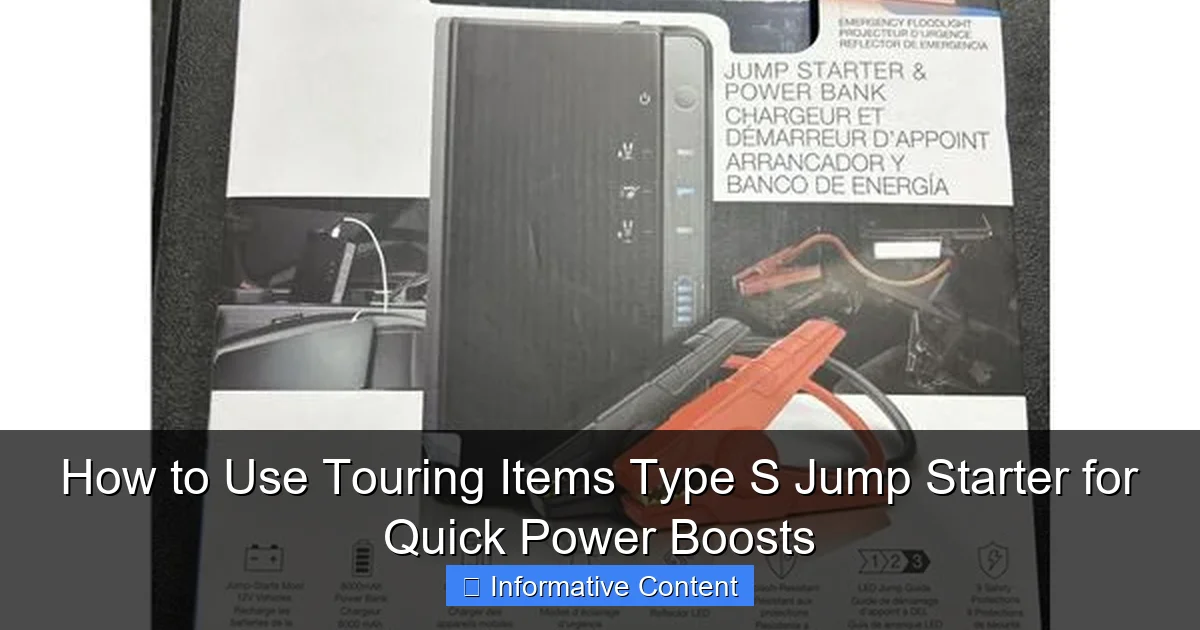 How to Use Touring Items Type S Jump Starter for Quick Power Boosts