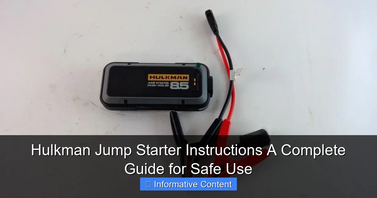 Hulkman Jump Starter Instructions A Complete Guide for Safe Use