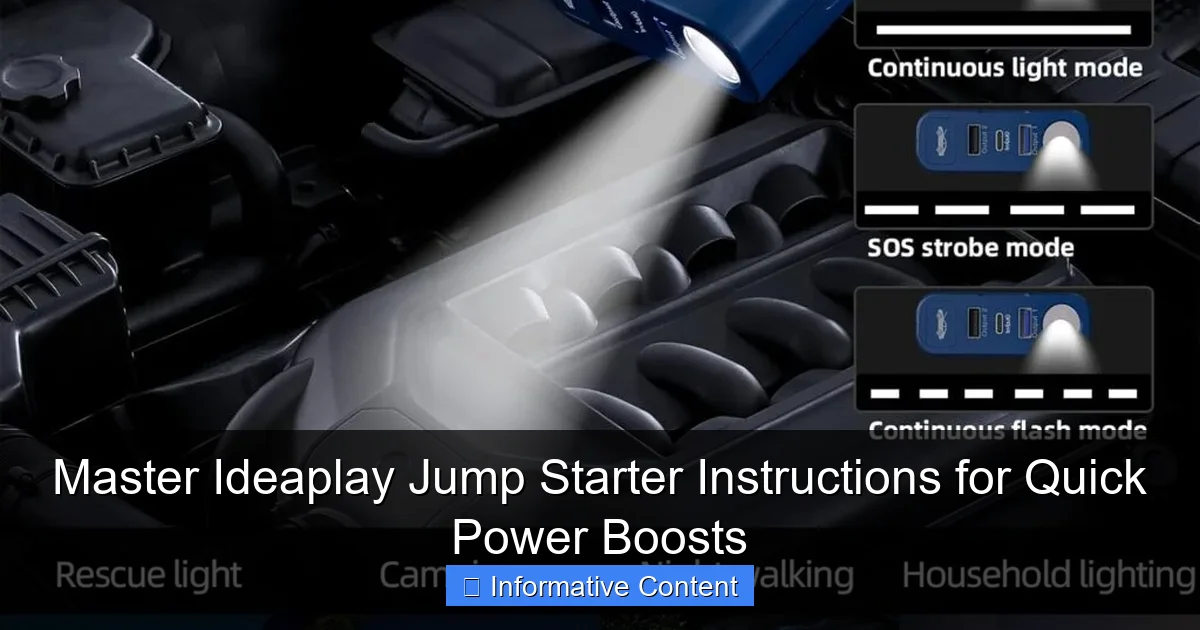 Master Ideaplay Jump Starter Instructions for Quick Power Boosts