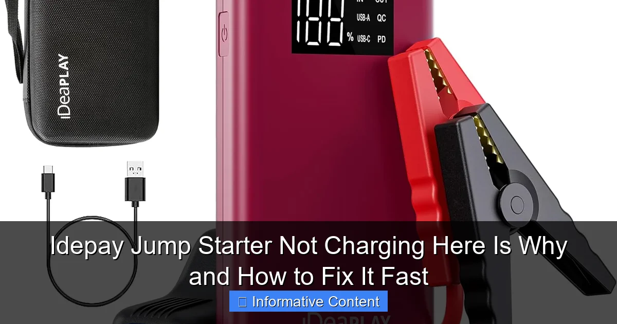 Idepay Jump Starter Not Charging Here Is Why and How to Fix It Fast