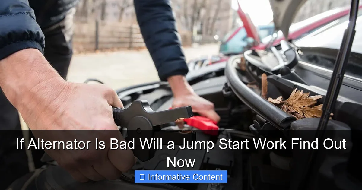 If Alternator Is Bad Will a Jump Start Work Find Out Now