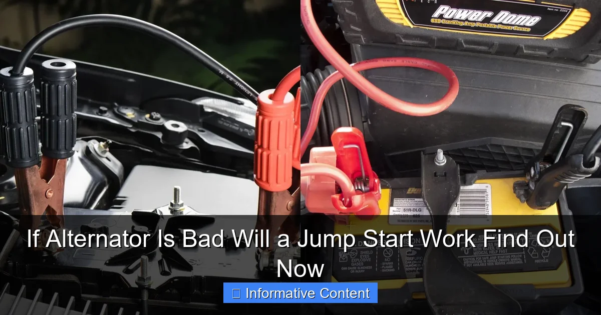 If Alternator Is Bad Will a Jump Start Work Find Out Now