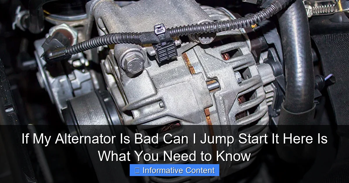 If My Alternator Is Bad Can I Jump Start It Here Is What You Need to Know