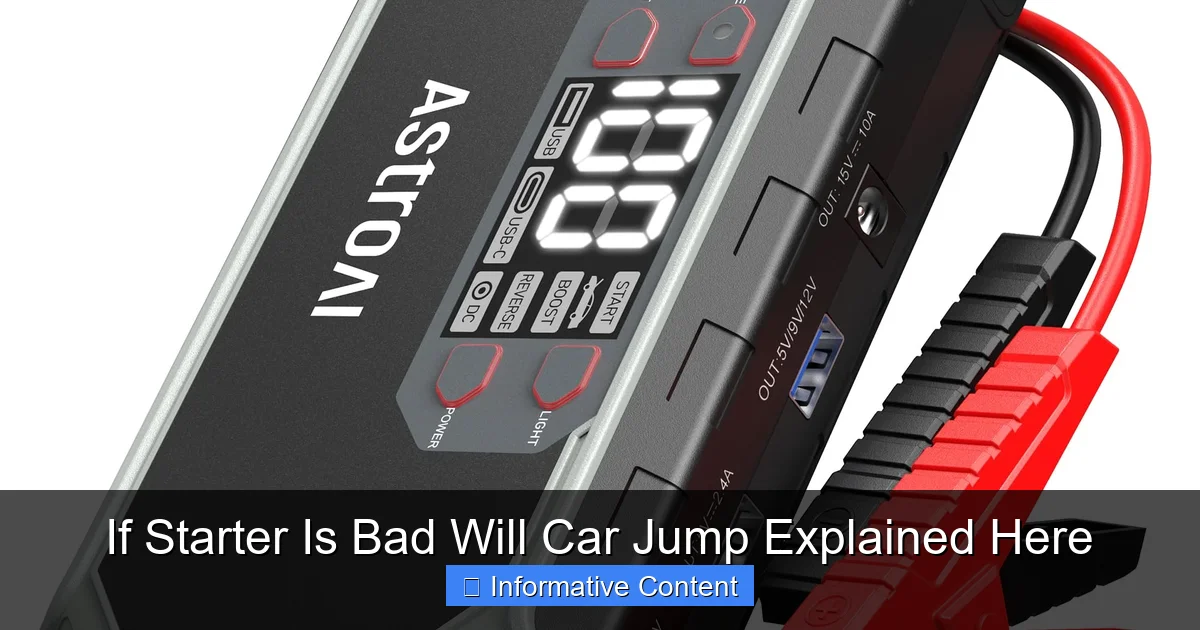 If Starter Is Bad Will Car Jump Explained Here