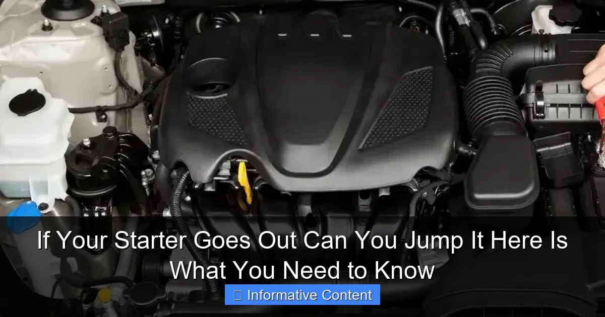 If Your Starter Goes Out Can You Jump It Here Is What You Need to Know