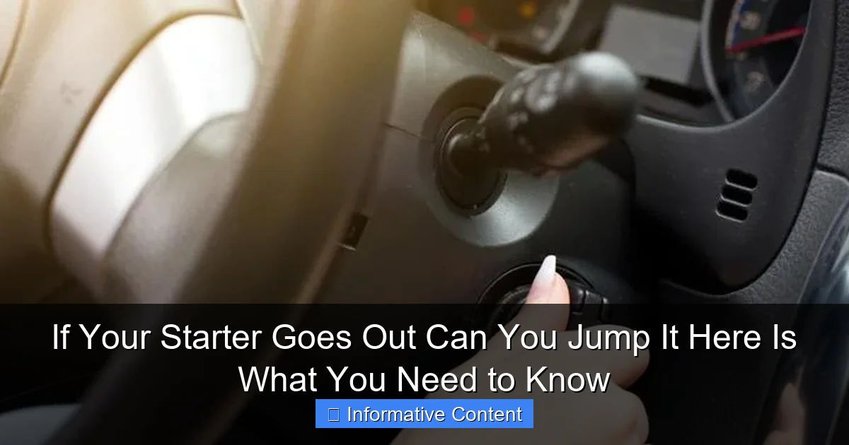 If Your Starter Goes Out Can You Jump It Here Is What You Need to Know