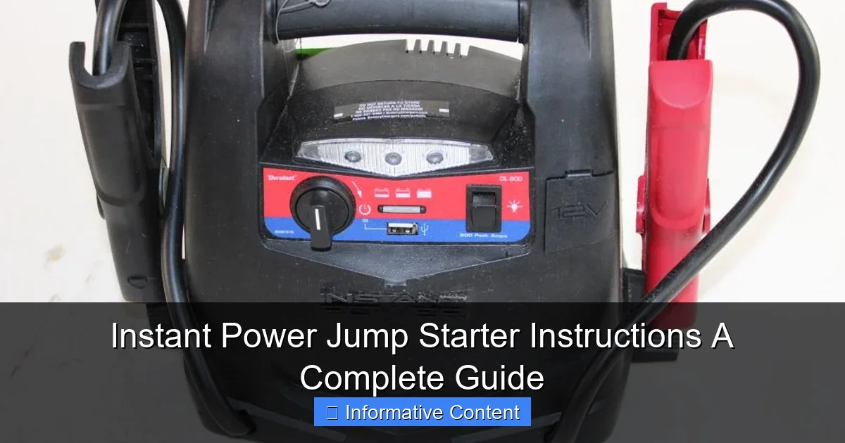 Instant Power Jump Starter Instructions A Complete Guide