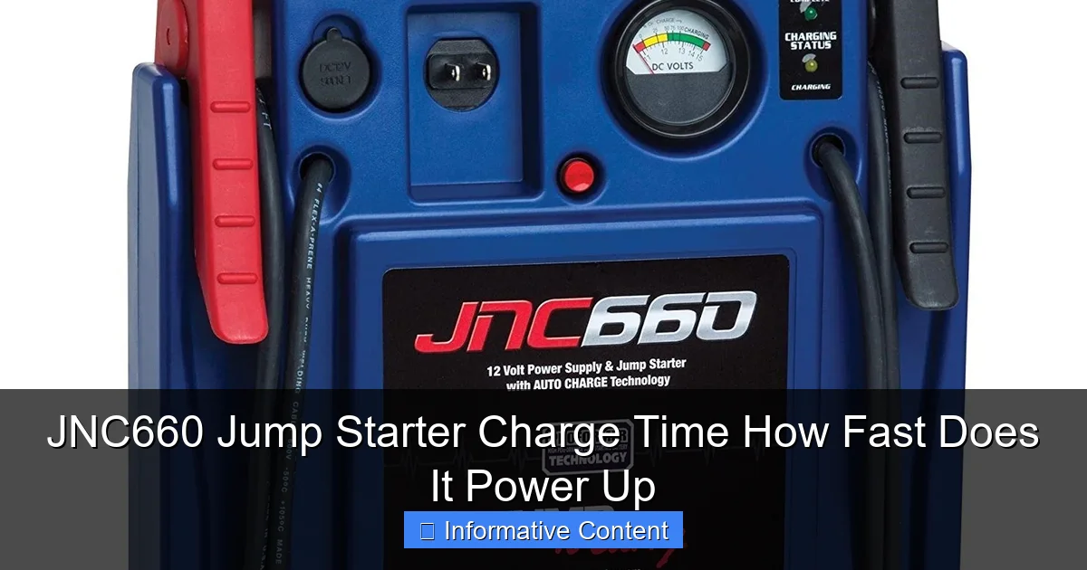 JNC660 Jump Starter Charge Time How Fast Does It Power Up