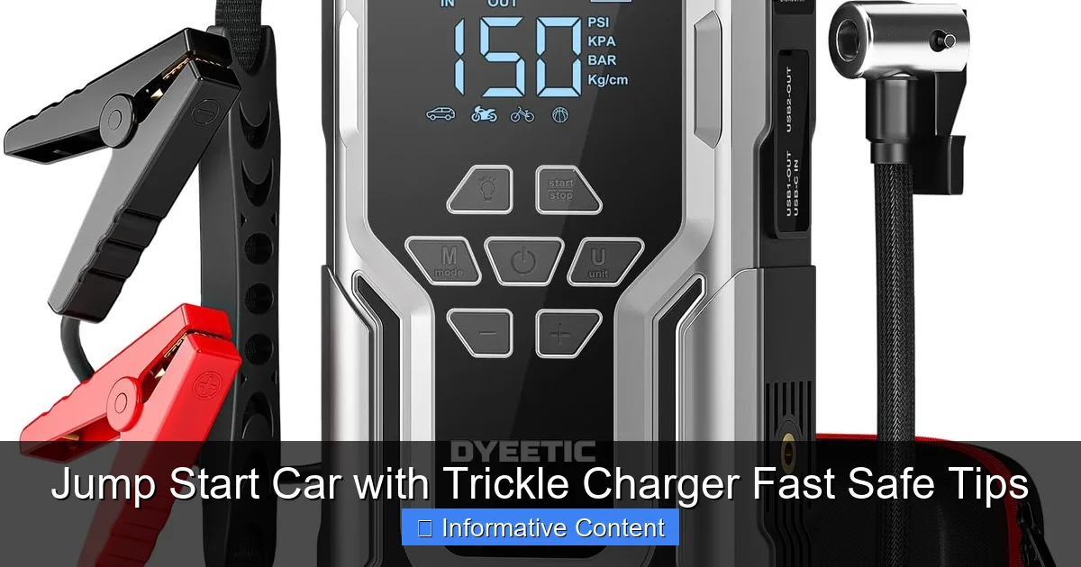 Jump Start Car with Trickle Charger Fast Safe Tips