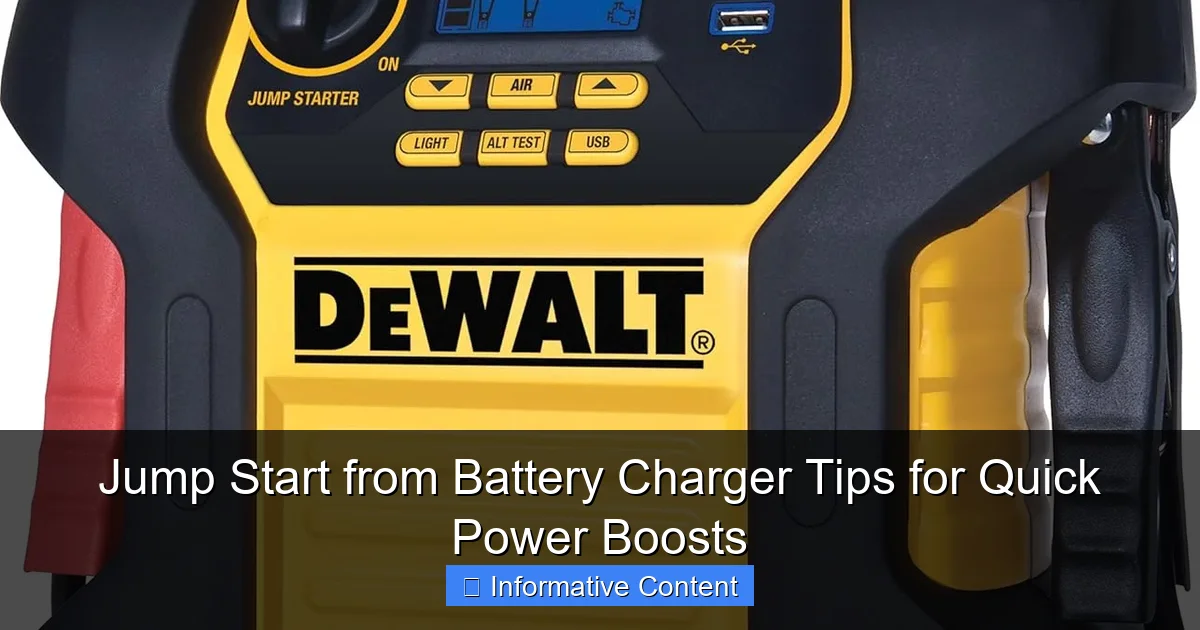 Jump Start from Battery Charger Tips for Quick Power Boosts