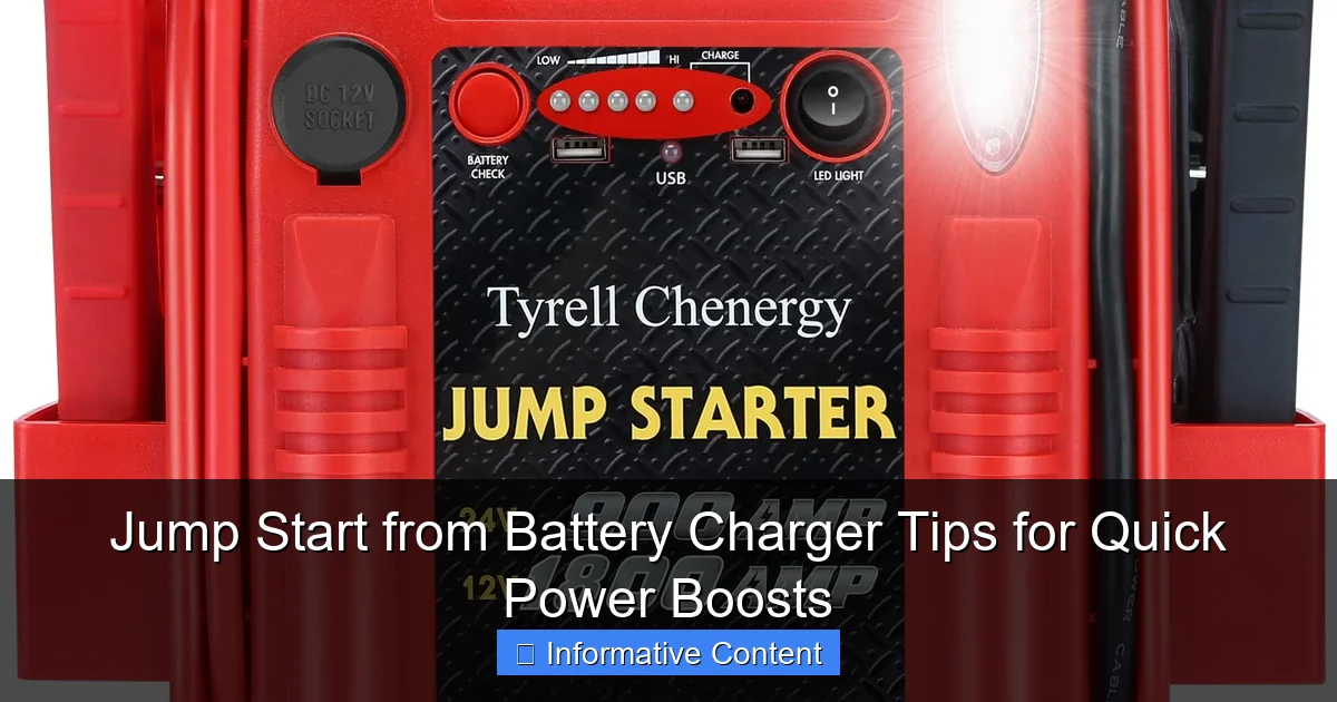 Jump Start from Battery Charger Tips for Quick Power Boosts