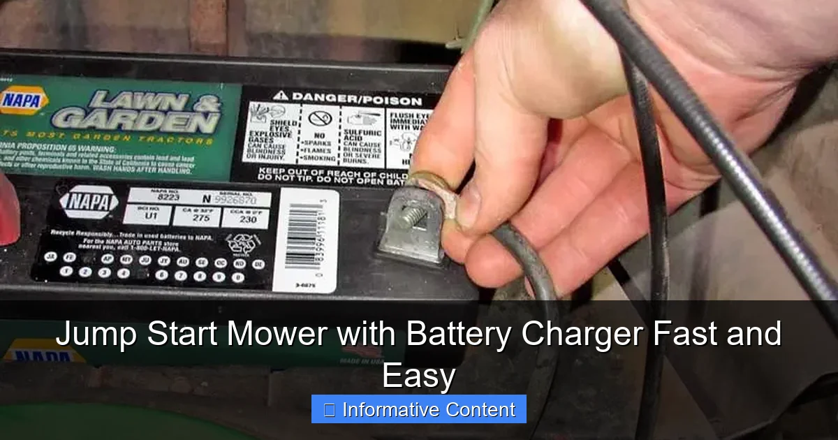 Jump Start Mower with Battery Charger Fast and Easy