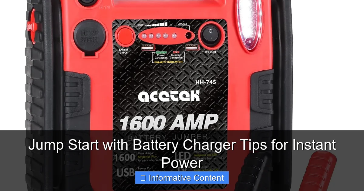 Jump Start with Battery Charger Tips for Instant Power
