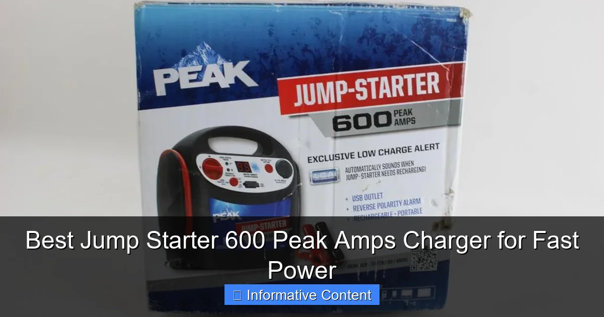 Best Jump Starter 600 Peak Amps Charger for Fast Power