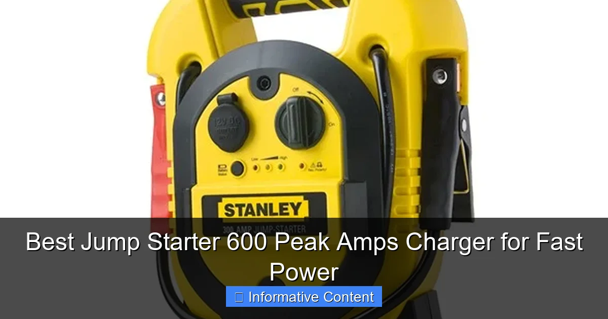 Best Jump Starter 600 Peak Amps Charger for Fast Power